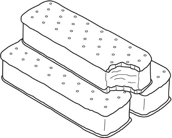 ice cream sandwich coloring page