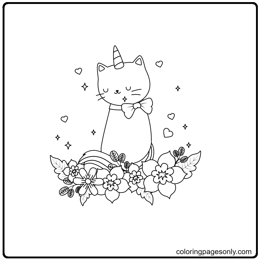 rainbow cat coloring pages