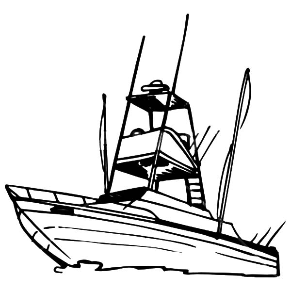 Recreational Fishing Boat Coloring Pages : Kids Play Color