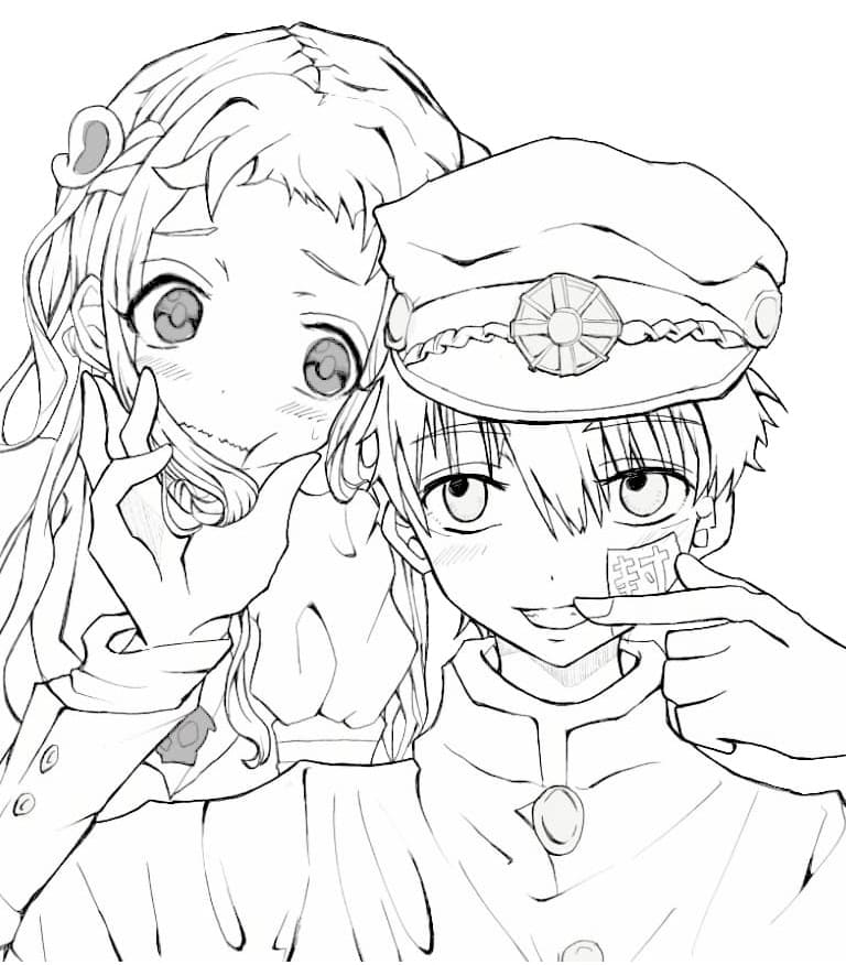 toilet bound hanako kun coloring pages