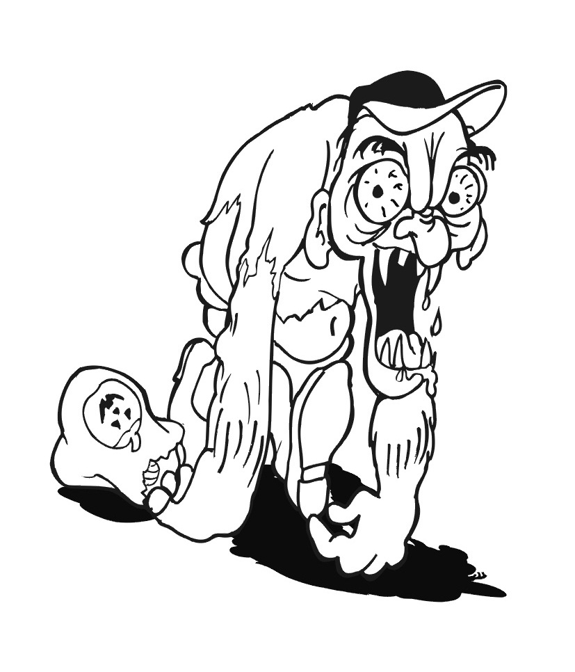 free zombie coloring pages