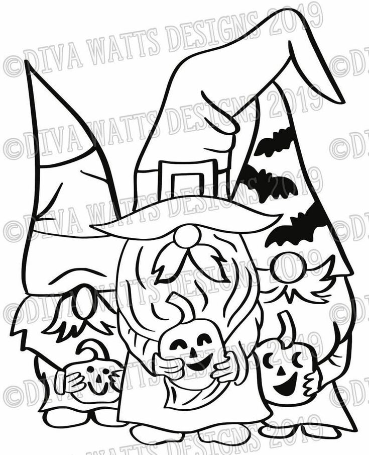 fall gnome coloring pages