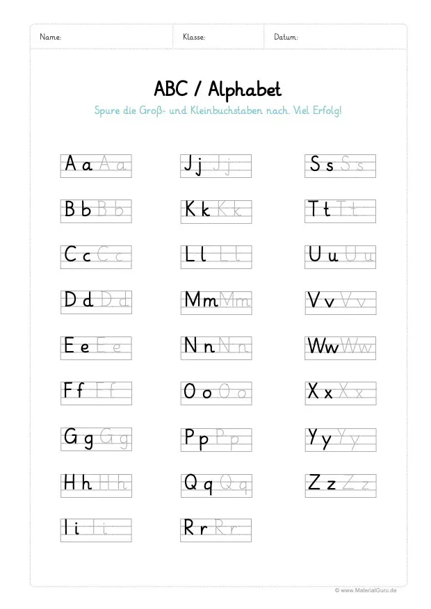 Abc / Alphabet Lernen Materialguru