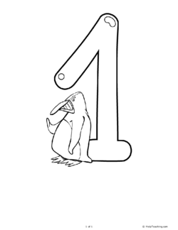 preschool number 1 coloring page