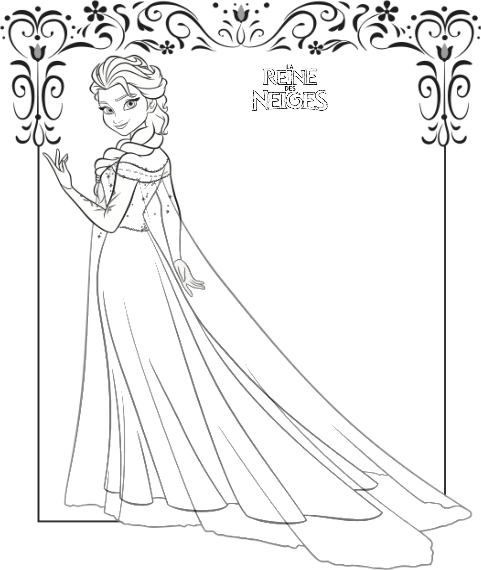 dessin coloriage a imprimer reine des neiges