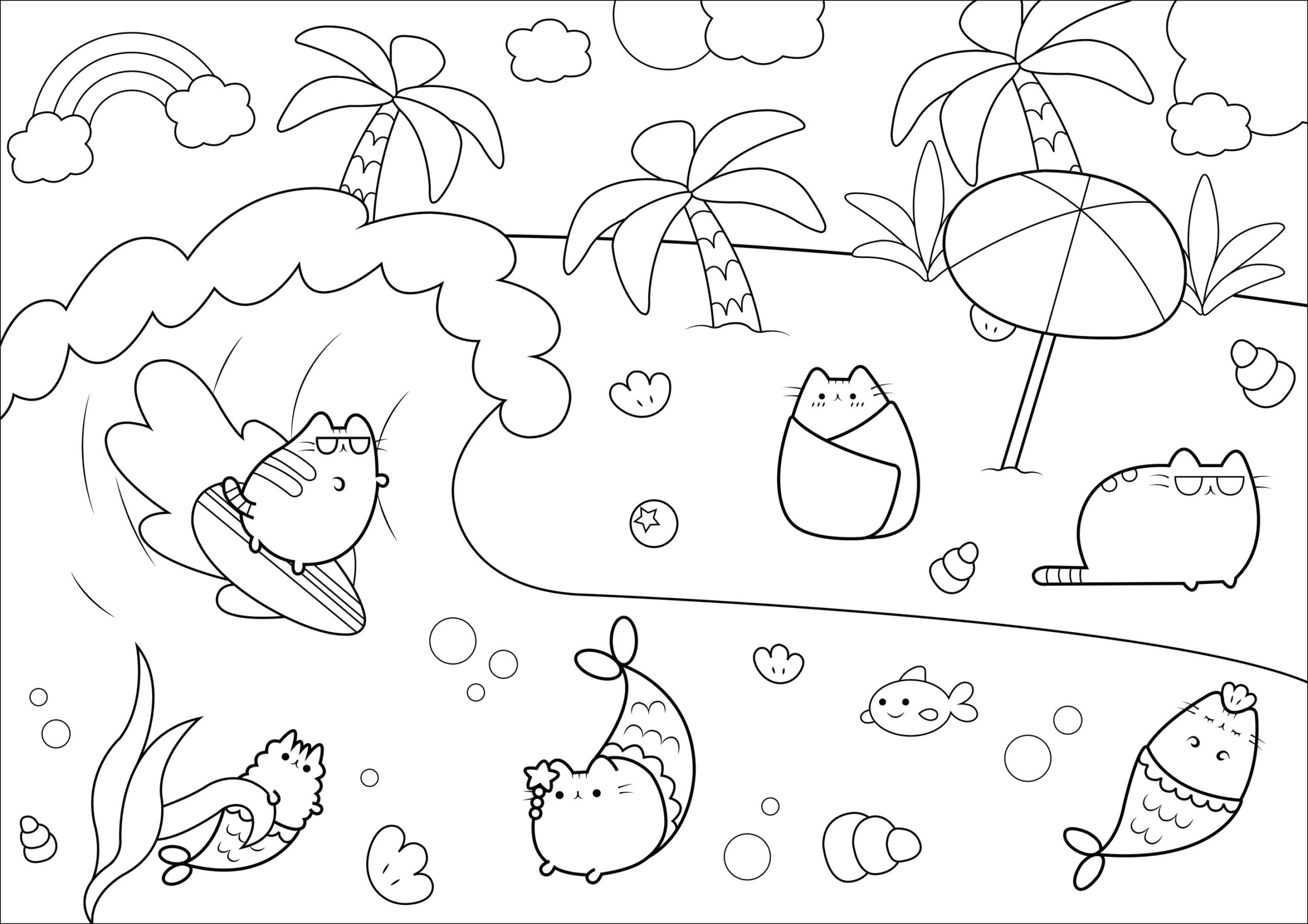 ice cream pusheen coloring pages