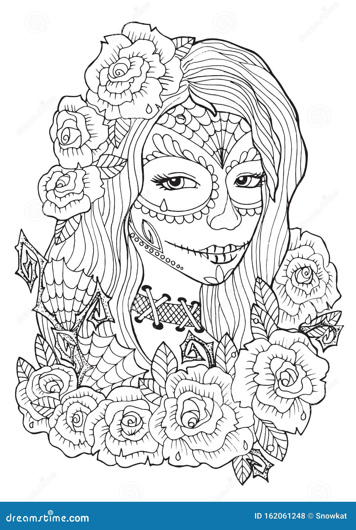 day of the dead coloring pages for adults