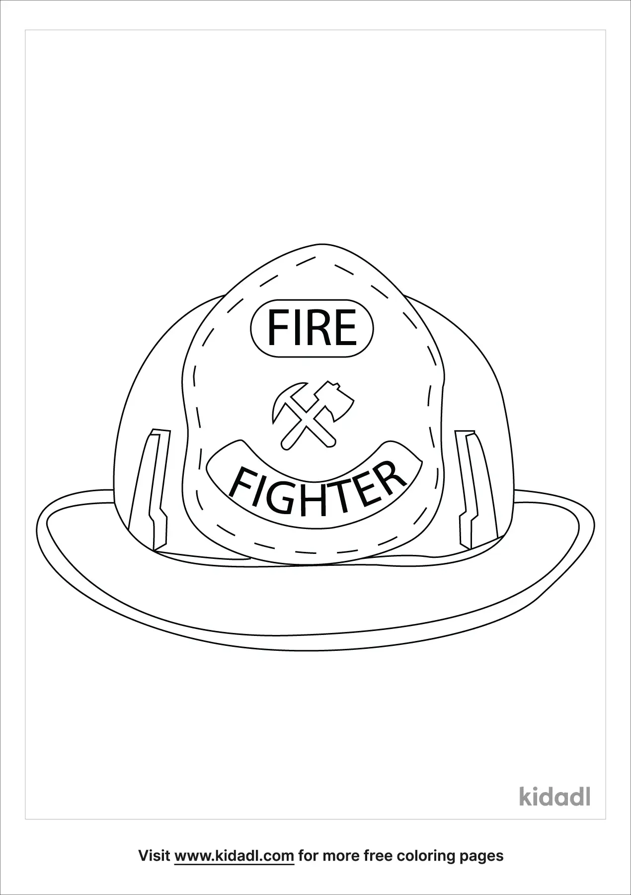 fire fighter hat coloring page