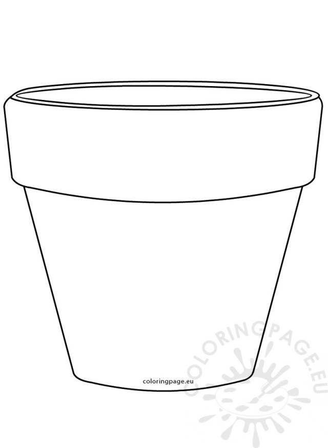 flower pot coloring pages printable