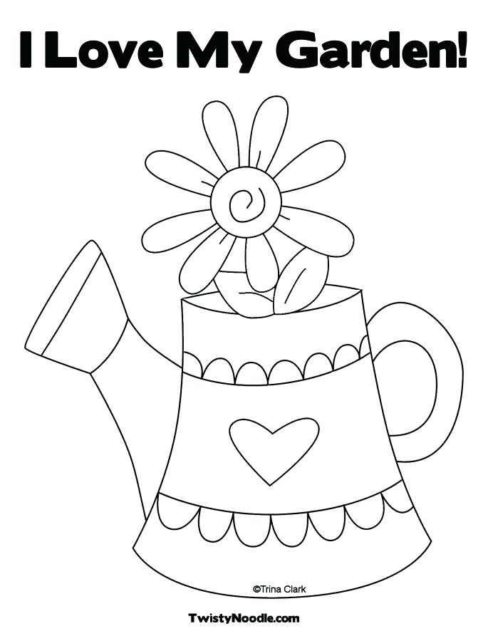 garden tools coloring pages