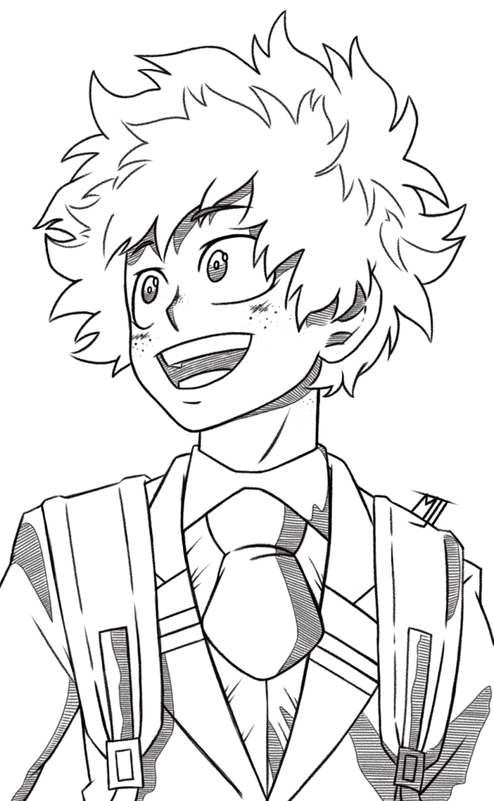 izuku midoriya coloring page