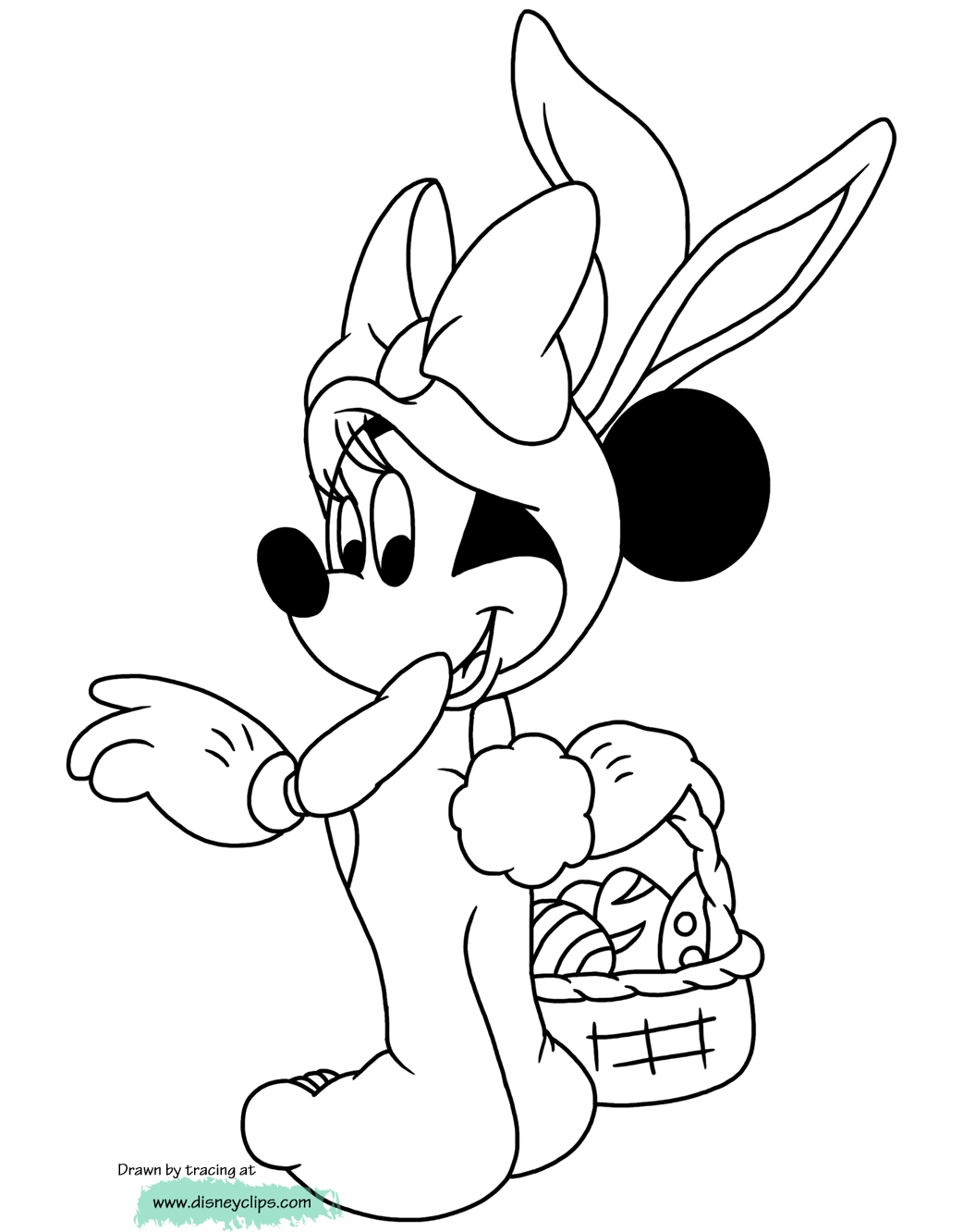 minnie mouse easter coloring pages