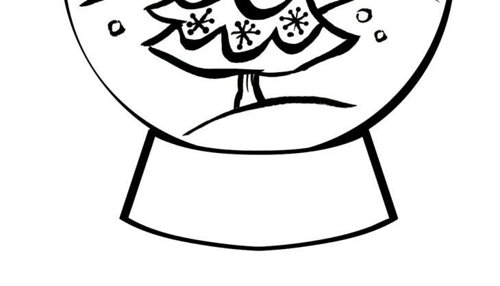 winter snow globe coloring page