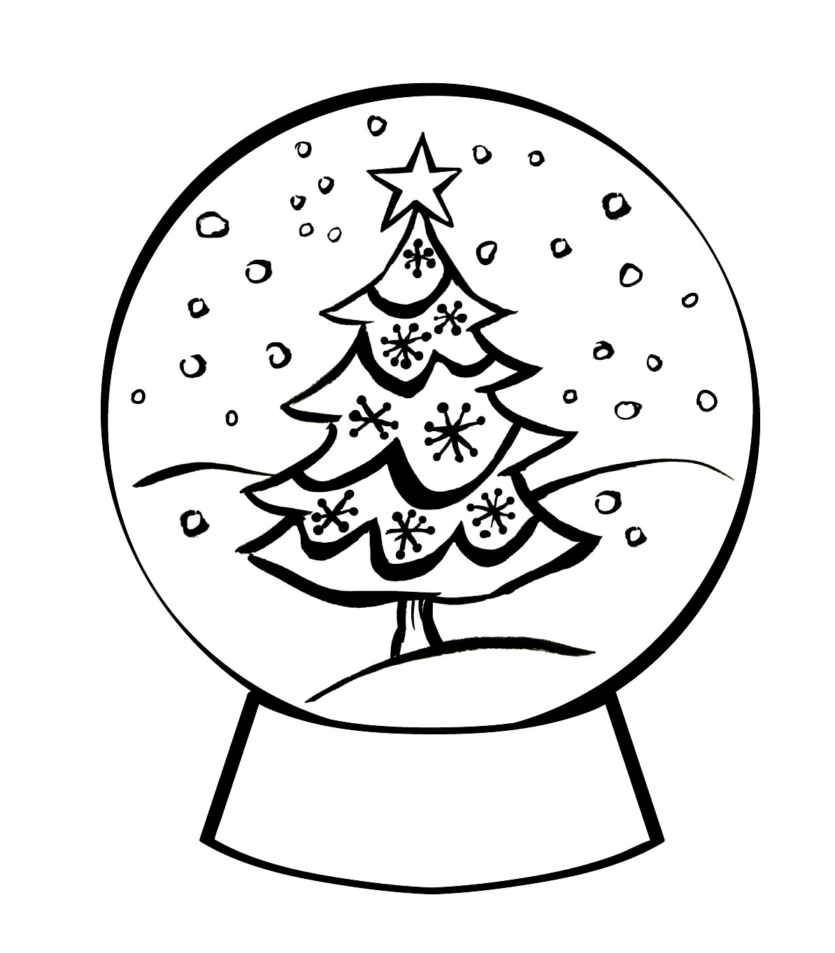 winter snow globe coloring page