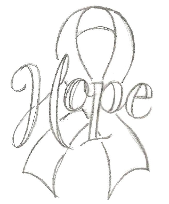 cancer ribbon coloring page