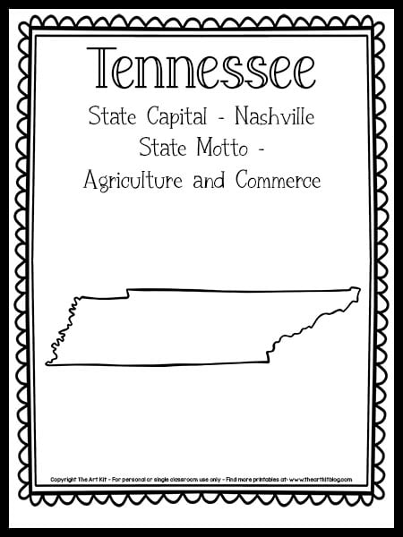 tennessee coloring page