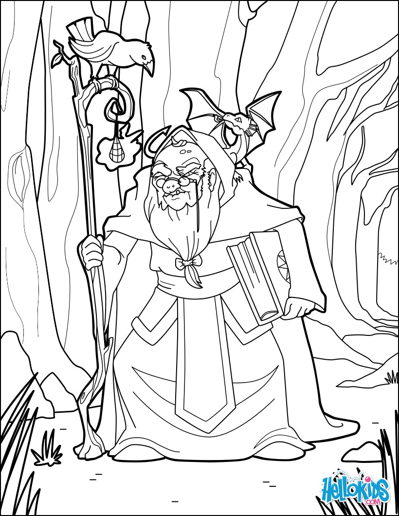 wizard coloring page