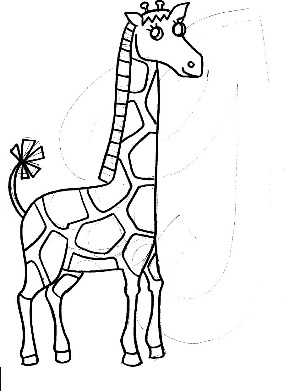 g for giraffe coloring page