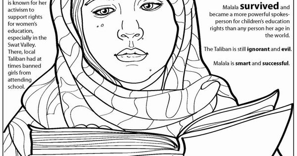 malala coloring page