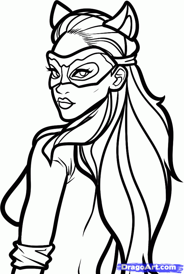 coloring pages catwoman