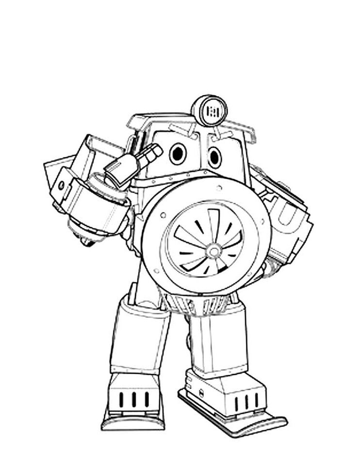 robot trains coloring pages