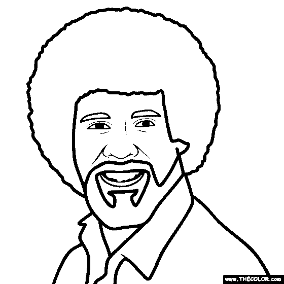 bob ross coloring pages printable