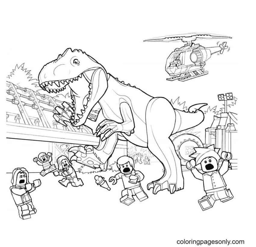 Lego Jurassic World Printable Coloring Pages - Jurassic World Coloring