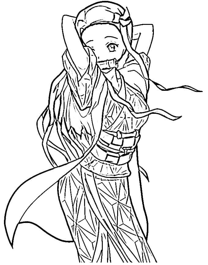 chibi nezuko coloring pages