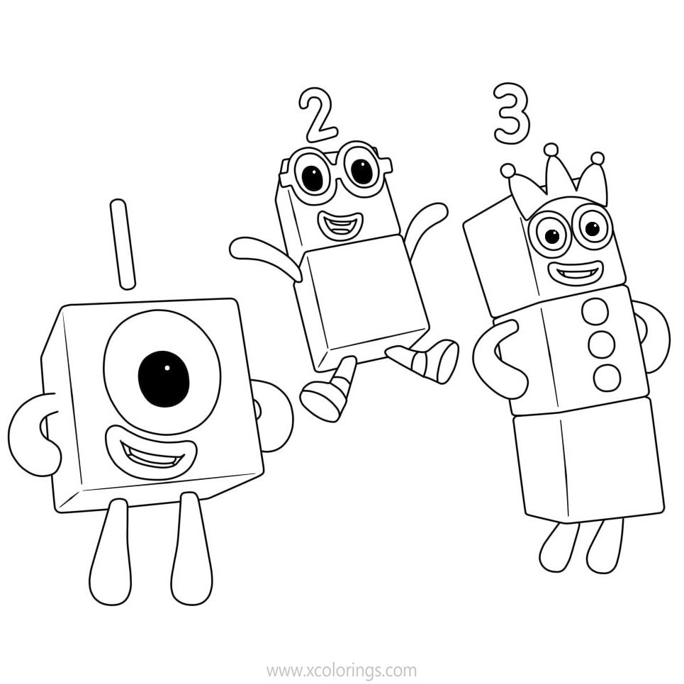 Numberblocks Coloring Pages 1 Plus 3 Is 4 All In One Photos | Images