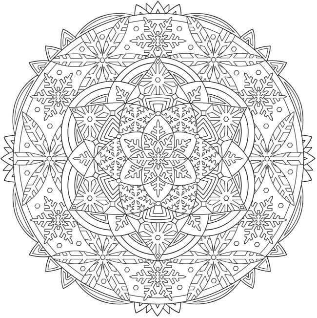 snowflake mandala coloring pages