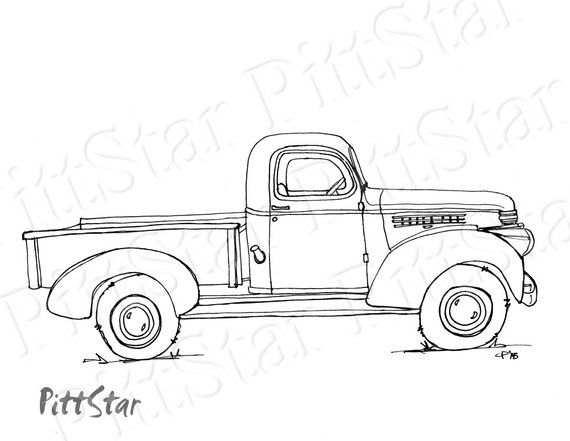 old truck coloring page