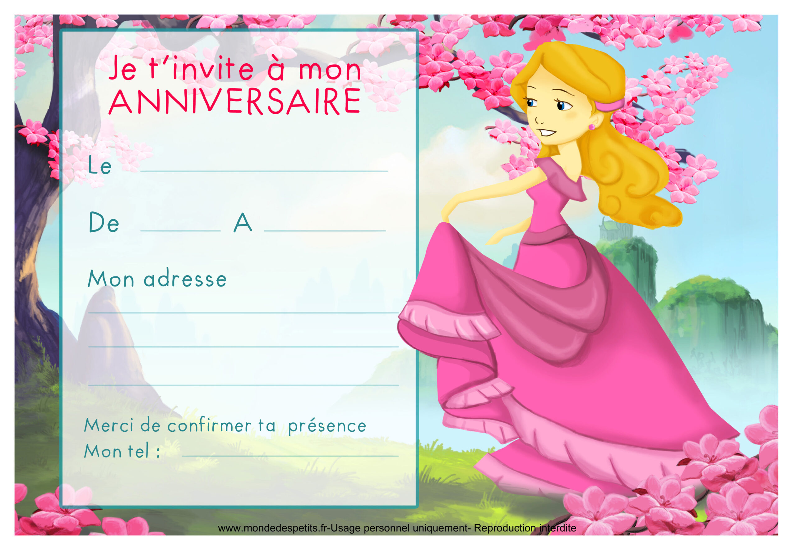 carte invitation anniversaire