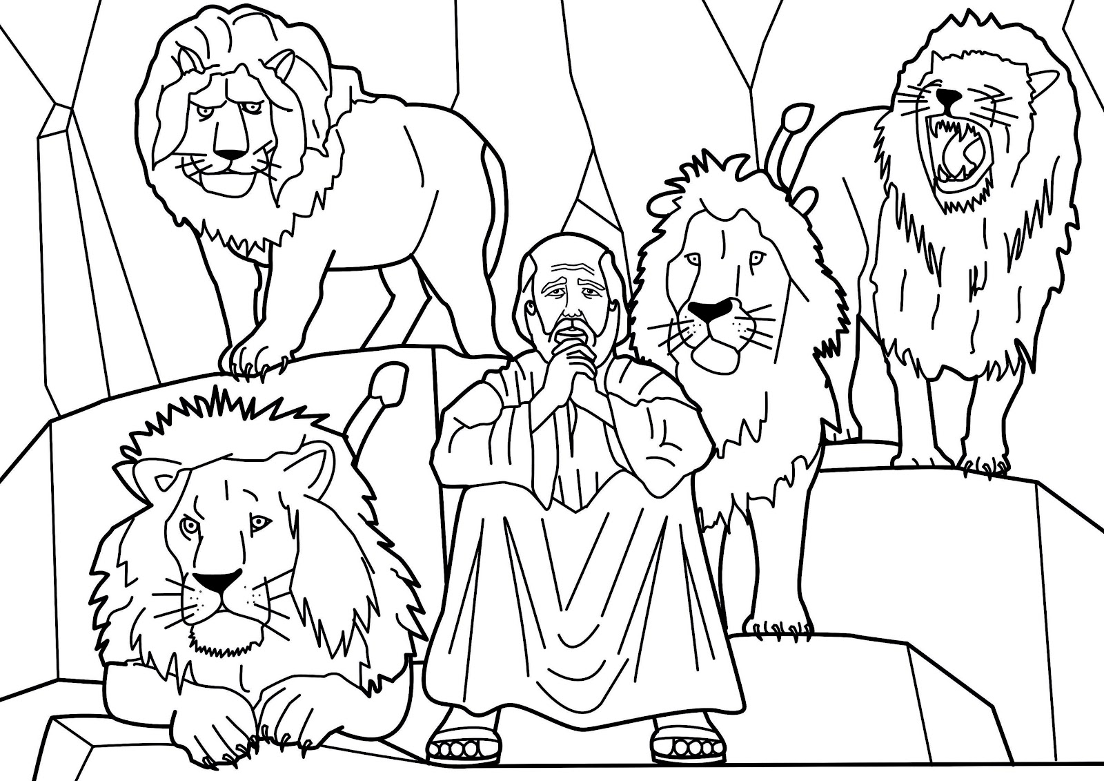 daniel and the lions den coloring pages