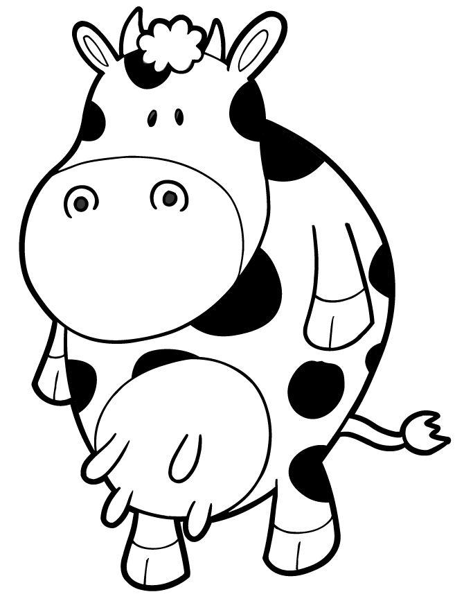 cartoon cow coloring page