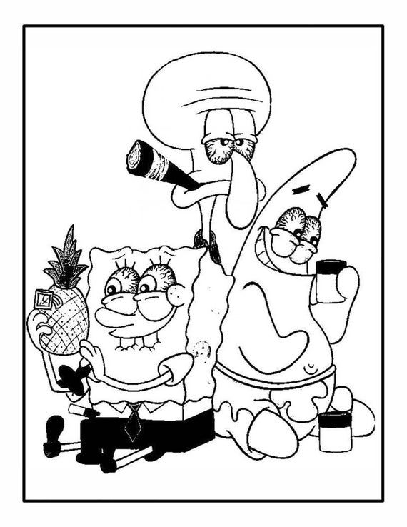 90s cartoon stoner coloring book pages