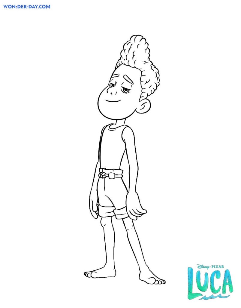 luca coloring pages alberto