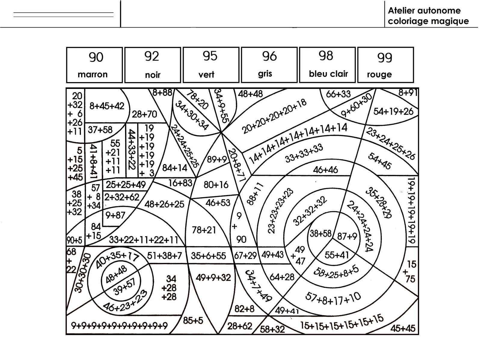 ce1 coloriage magique maths