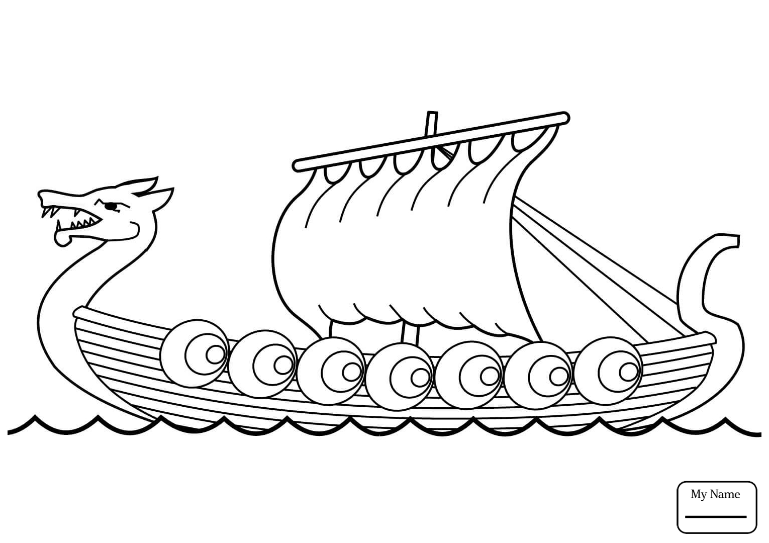 viking ship coloring page