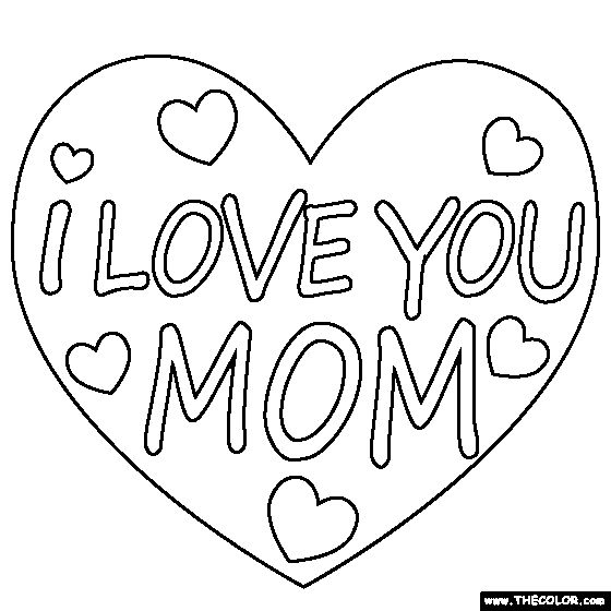 i love mom coloring page