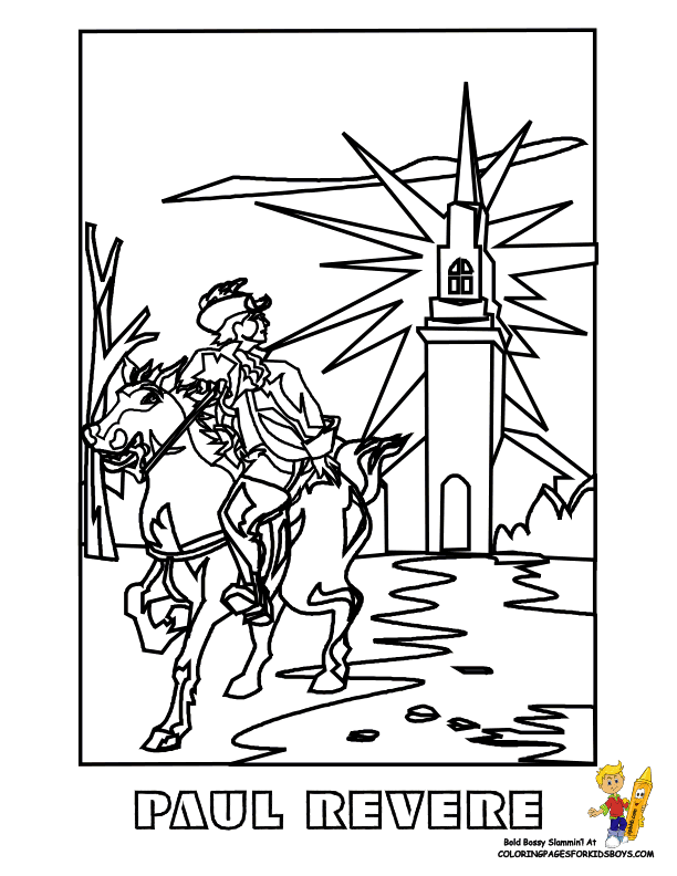 paul revere coloring page