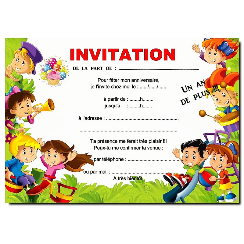 carte invitation anniversaire garcon