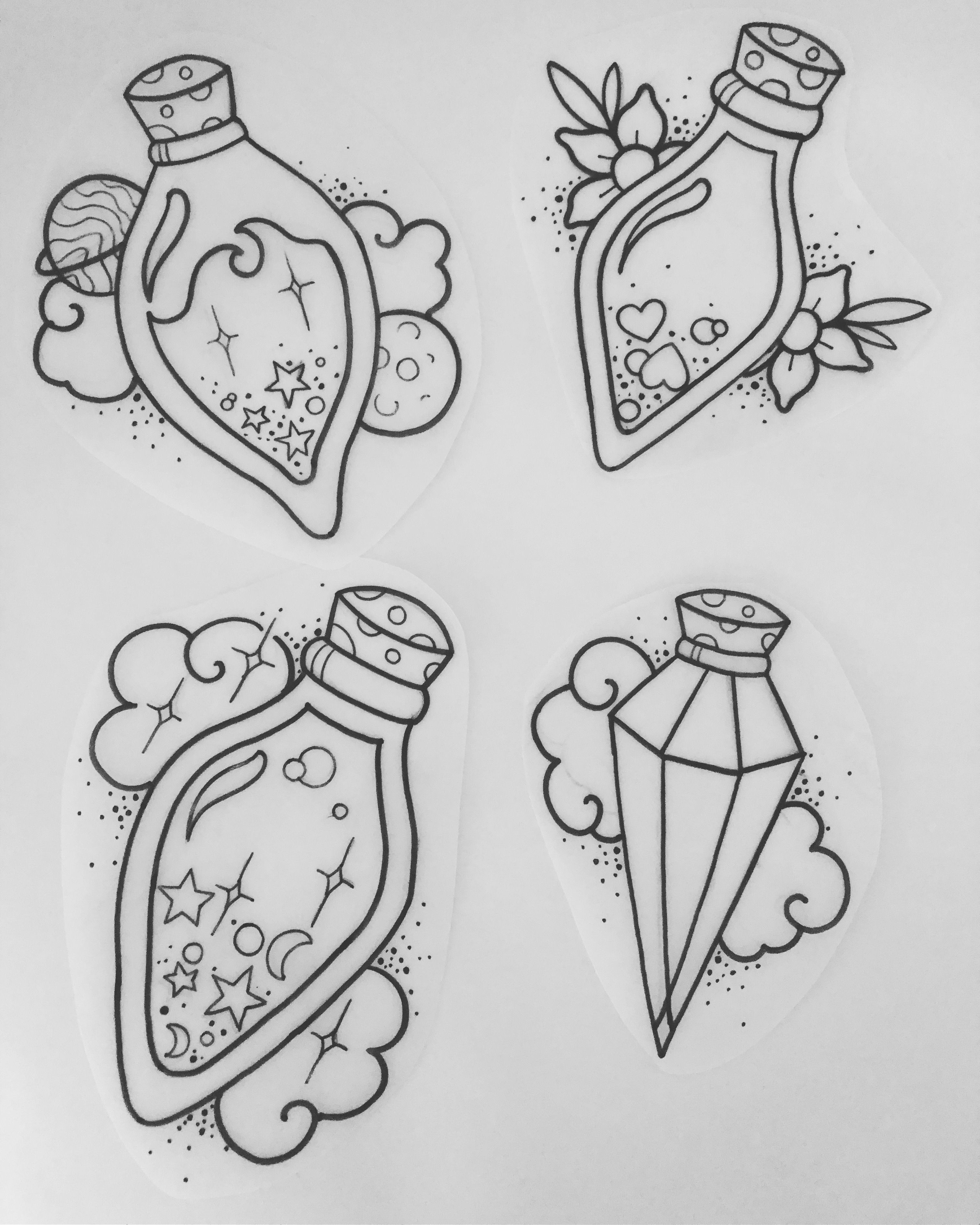 Potion designs, potion tattoo designs Tattoo Design Drawings, Tattoo