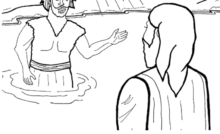 jesus is baptized coloring page jesus is baptized coloring page