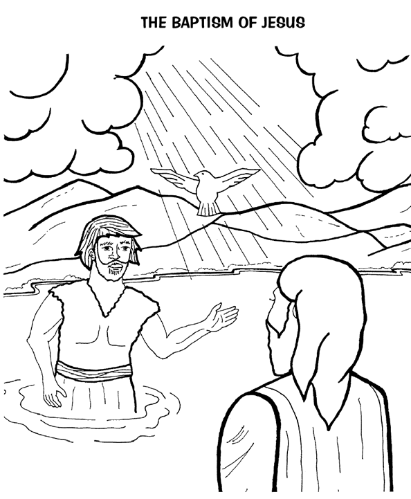 jesus is baptized coloring page