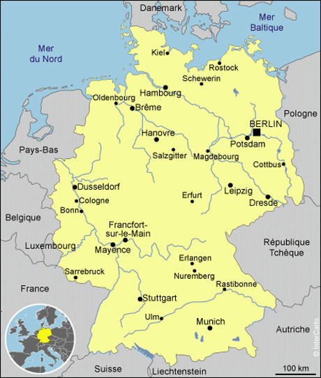 carte allemagne vierge