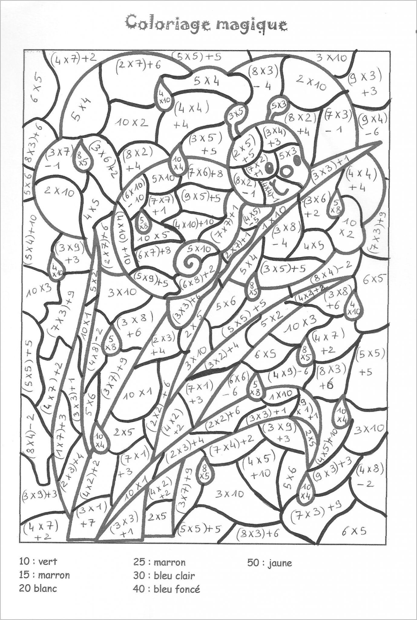 Coloriage Magique Ce2 Gratuit Coloriage Magique Tables De