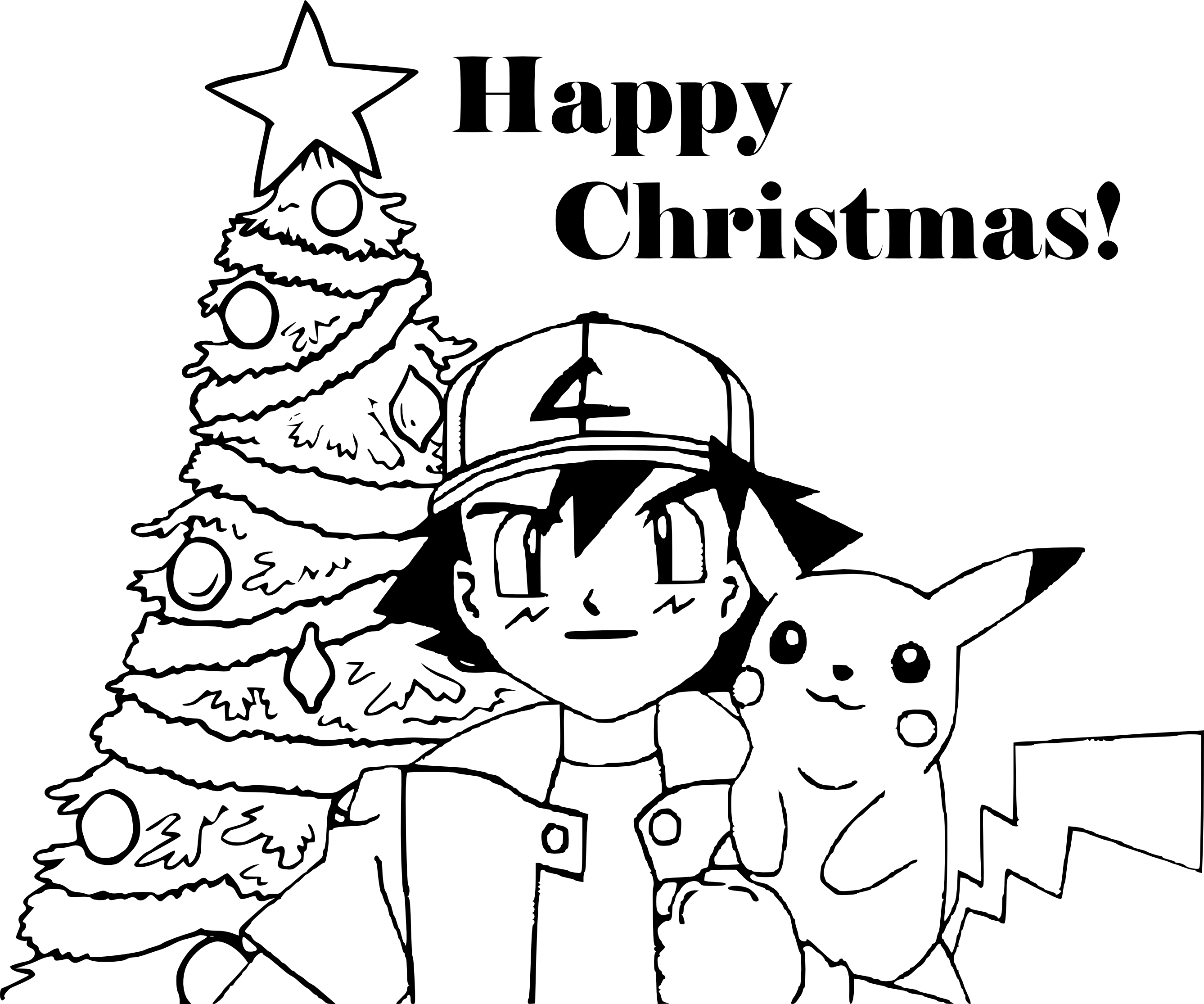 Coloriage Pokemon noël à imprimer