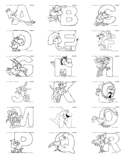 animal alphabet coloring pages