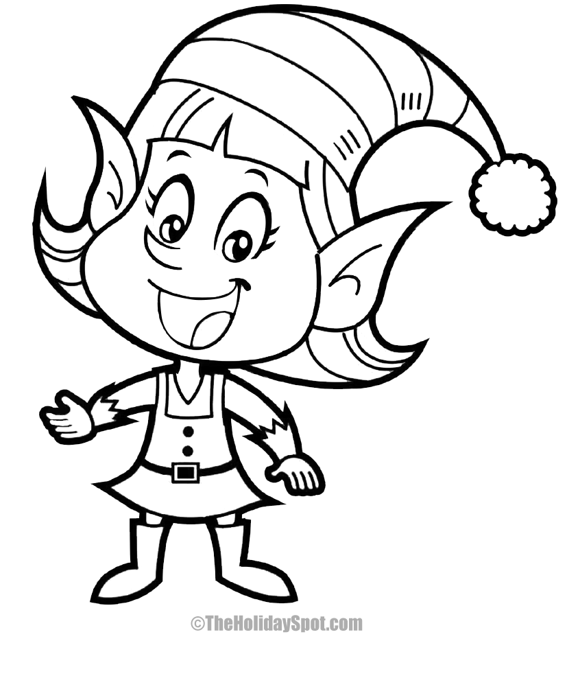 free printable elf coloring pages