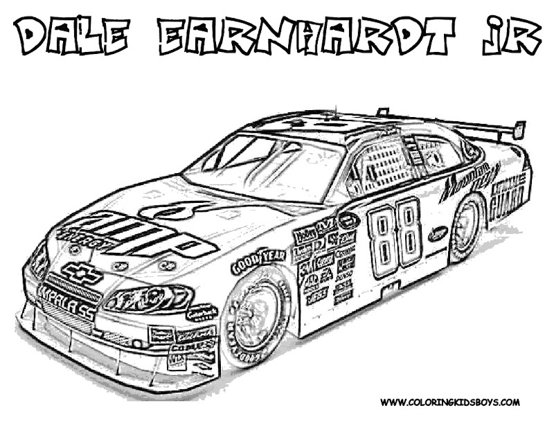 coloring pages nascar